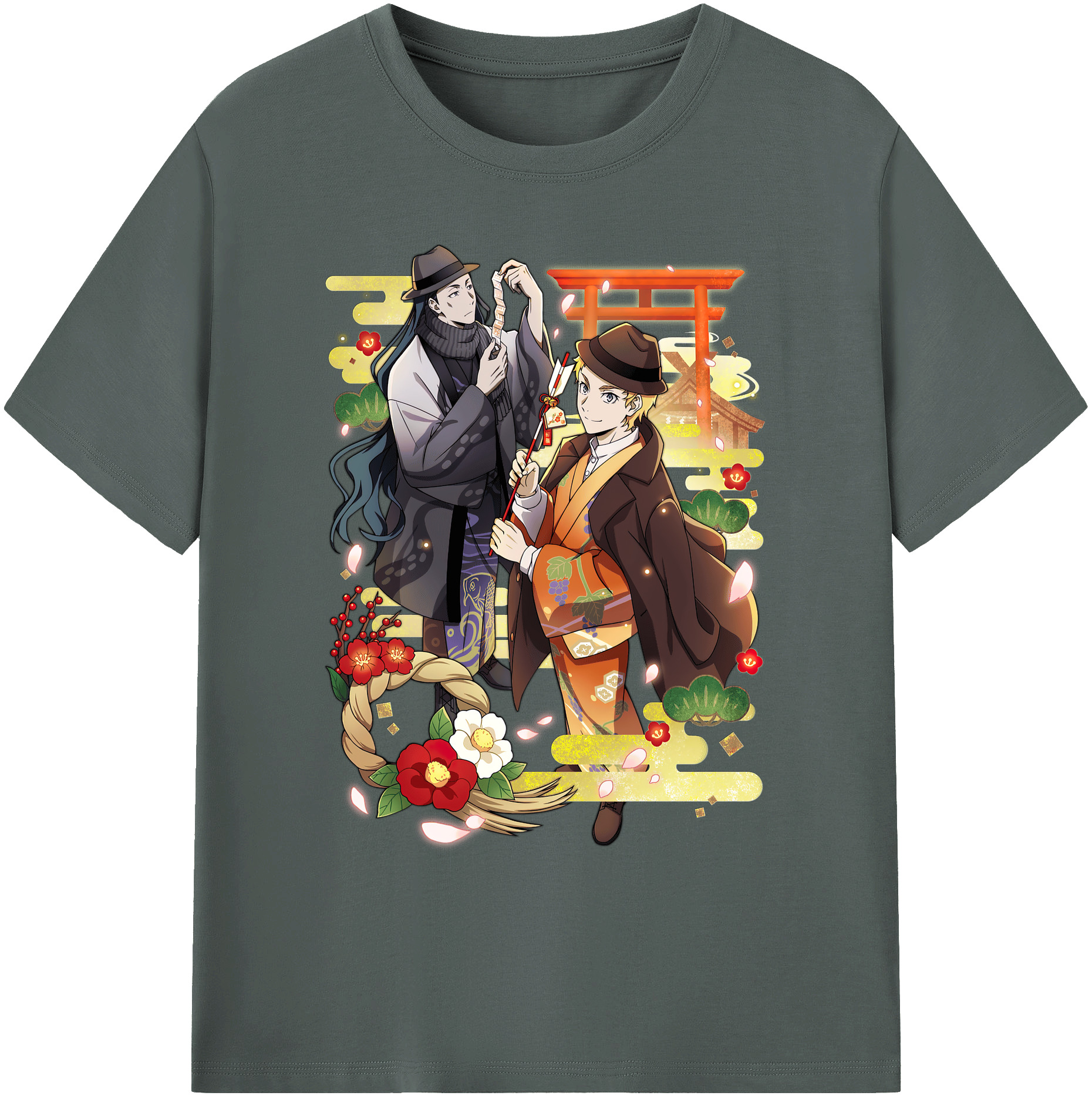 （画像用） 文豪ストレイドッグス Bungo Stray Dogs 綿100％ メンズ半袖Tシャツ｜肌触りやわらか＆通気性
